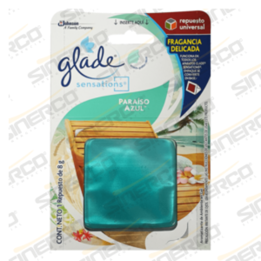 Imagen de GLADE SENSATIONS GLASS REPUESTO 8G PARAISO AZUL
