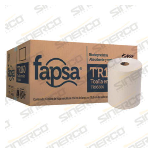 Imagen de TOALLA EN ROLLO FAPSA BLANCO 160 MTS C/6 PZS
