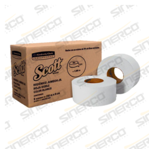Imagen de KCP 90620 SCOTT HIGIENICO JUMBO JR 250 M X 9.0 CM X 6 ROLLOS HD
