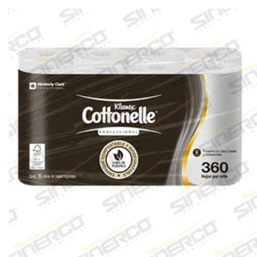 Imagen de KCP 90426 KLEENEX COTTONELLE HIGIENICO TRADICIONAL STAR 360 HD CAJA CON 3 PAQ DE 16 ROLLOS