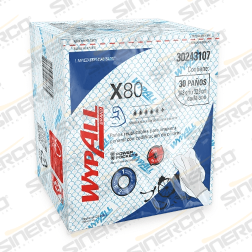 Imagen de KCP 1413 WYPALL X80PLUS FOOD SERVICE PAÑOS AZUL 10 PAQUETES DE 30 PIEZAS
